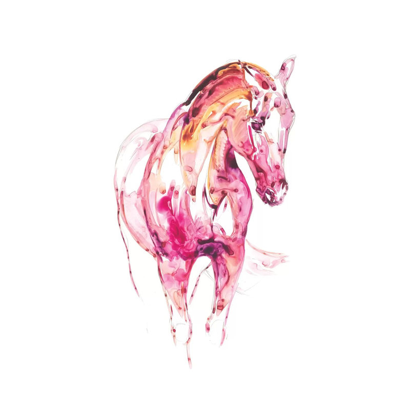 Garnet Horse III by Julie T. Chapman - Wrapped Canvas Painting, 20.32 cm H x 30.48 cm W