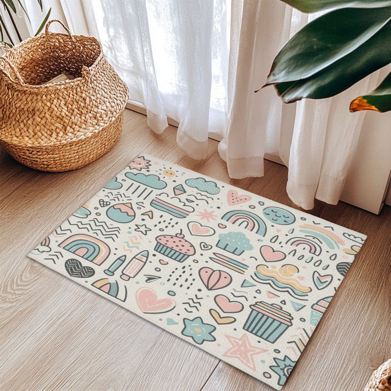 Tapis tressé Gentle Scribble, Rectangulaire 3 pi x 5 pi