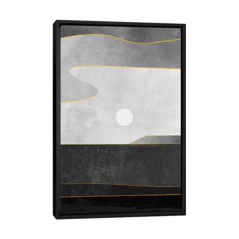 « minimal landscape vi », impression sur toile, H 26 po x l 18 po x P 1,5 po, Toile encadrée noire, Pas de tapis