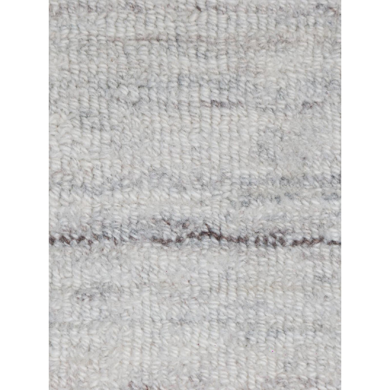 Puja Hand Loomed Area Rug in Taupe, Rectangle 5' x 8'