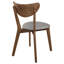 Chaise de salle à manger Mid-Century moderne avec 2 coussins rembourrés en noyer naturel et gris