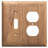 Teak Duplex Toggle Switch Combination Plate