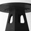 Table de salle à manger noire ronde, 47 po, plateau de table en bois, base de rangement, design rustique idéal pour les petites réunions, tablette, styles de décoration mixtes appropriés
