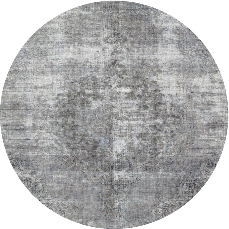 Tapis 100% traditionnel lavable à la machine 3855 Akaylah, Rond 6 pi
