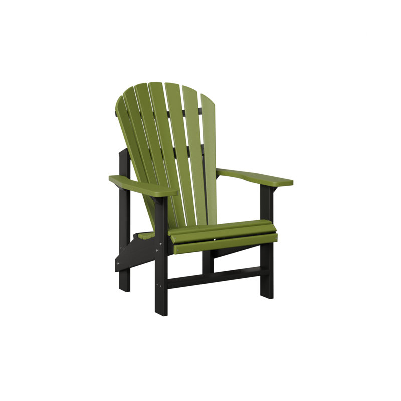 Berlin Gardens Comfo Back Upright Adirondack Chair, Kiwi Green/Black