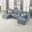 Canapé modulaire de 57 po de large à assise modulaire avec repose-pieds, canapé modulaire, canapé modulaire-608908795-608908794