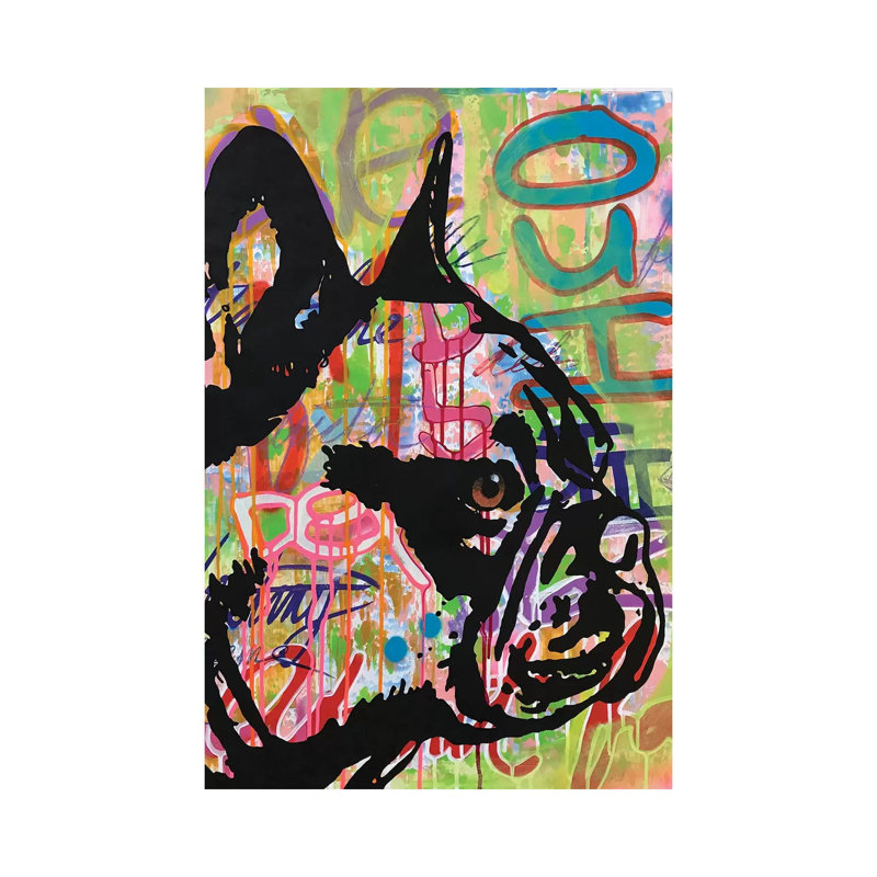 Indelible Frenchie 1 Piece Painting on Canvas, 66.04cm H x 45.72cm W x 3.81cm D, Wrapped Canvas