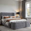 Caddo Velvet Upholstered Bed With Hydraulic Lever, Functional Storage Bed, Rivet Decoration-891638625-930337613