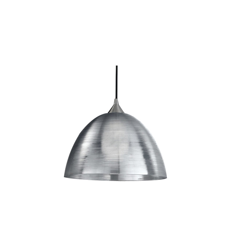 Mina 1 - Light Satin Nickel Dome Pendant, Translucent Silver