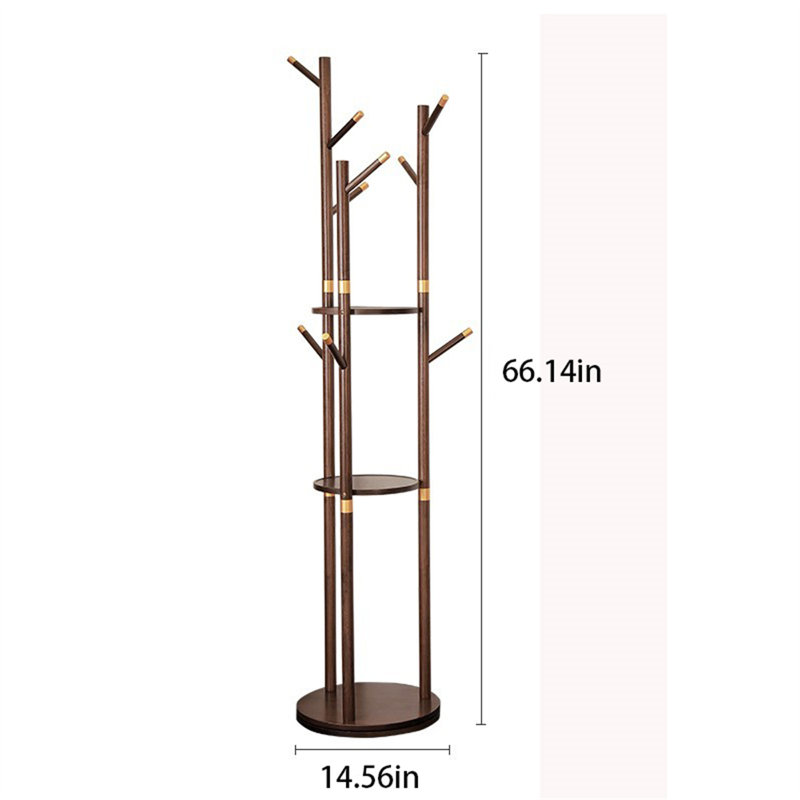 Porte-chapeau rotatif en bois massif, Brun