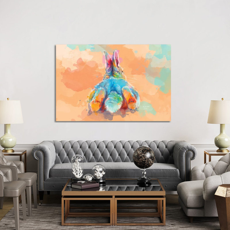 Bunny Butt by Flo Art Studio - Print on Canvas, 66.04 cm H x 45.72 cm W x 3.175 cm D, Wrapped Canvas
