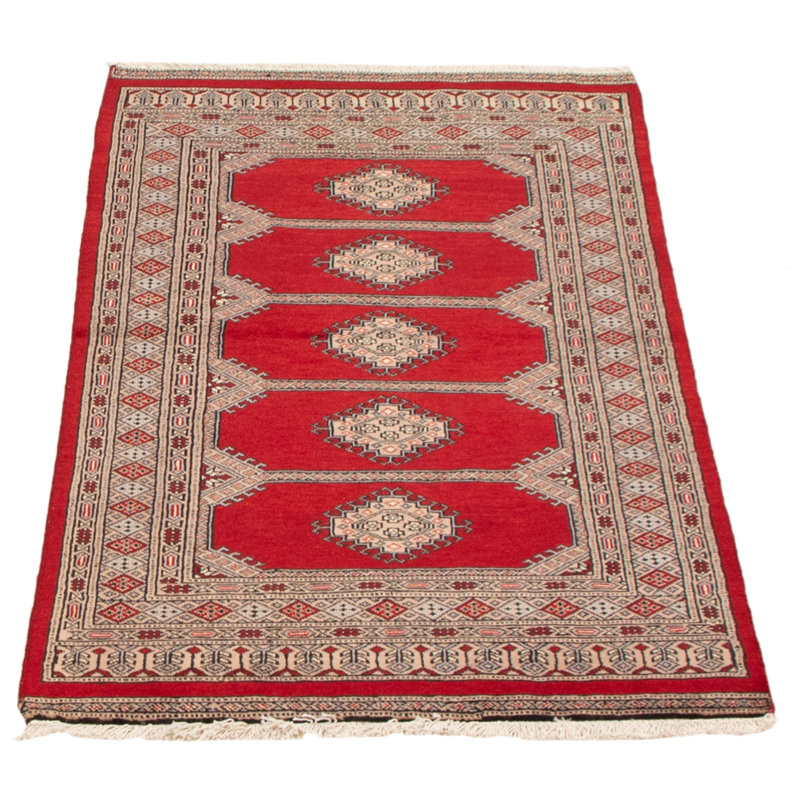 Tapis rouge foncé Malechi Peshawar Bokhara 3 pi 0 po x 5 pi 2 po