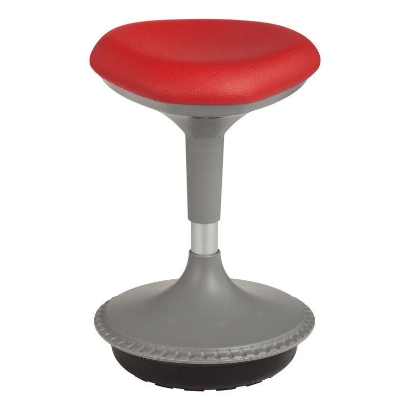 Adjustable Height Backless Foam-Padded Active Learning Stool, Red