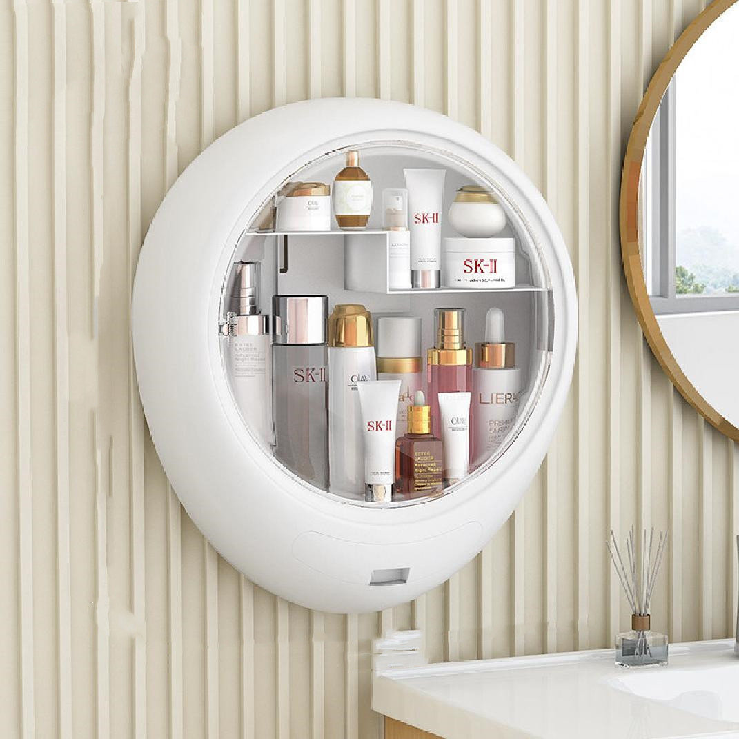 mDesign Plastic Suction Decorative Home Storage Organizer Shelf - Hanging  Mirror/Window Basket for Entryway, Mudroom, Bedroom, Bathroom, Office