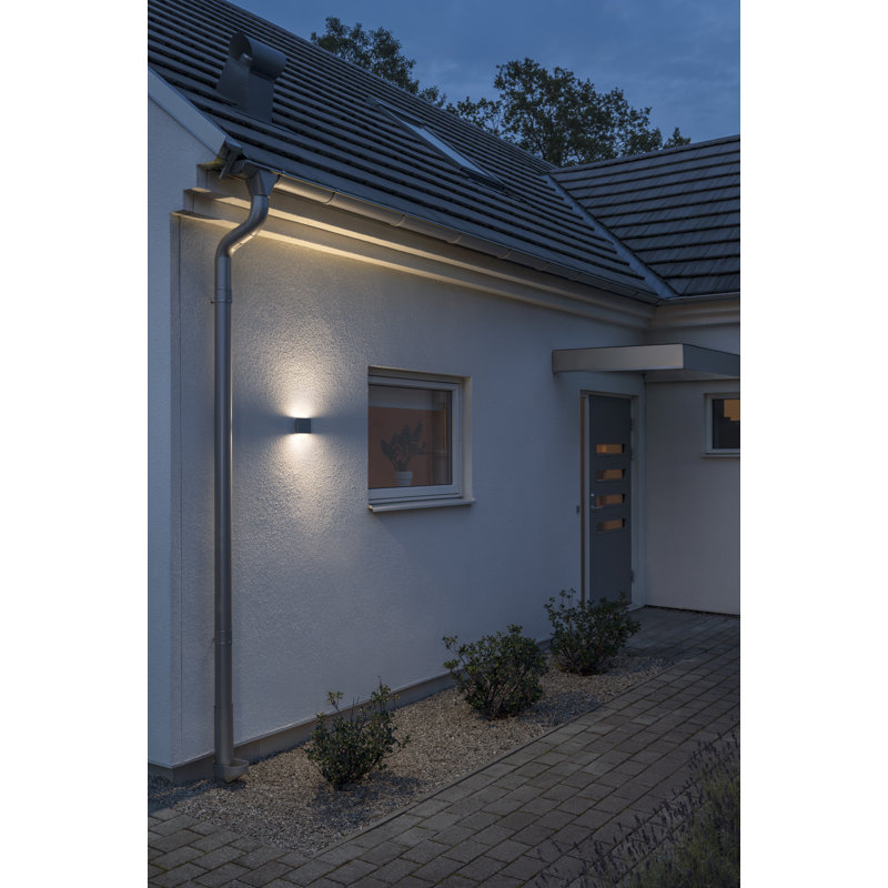 Chieri LED Outdoor Wall Light Flush Mount, Lacquered anthracite