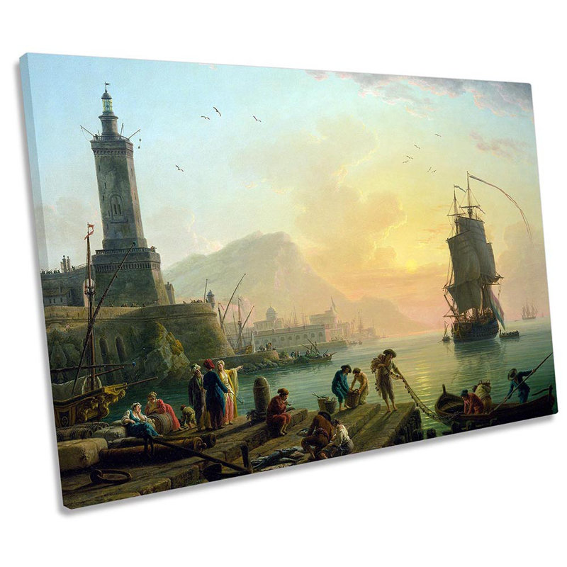 Claude-Joseph Vernet Mediterranean Port - Wrapped Canvas Print, 30.5cm H x 45.7cm W x 2cm D
