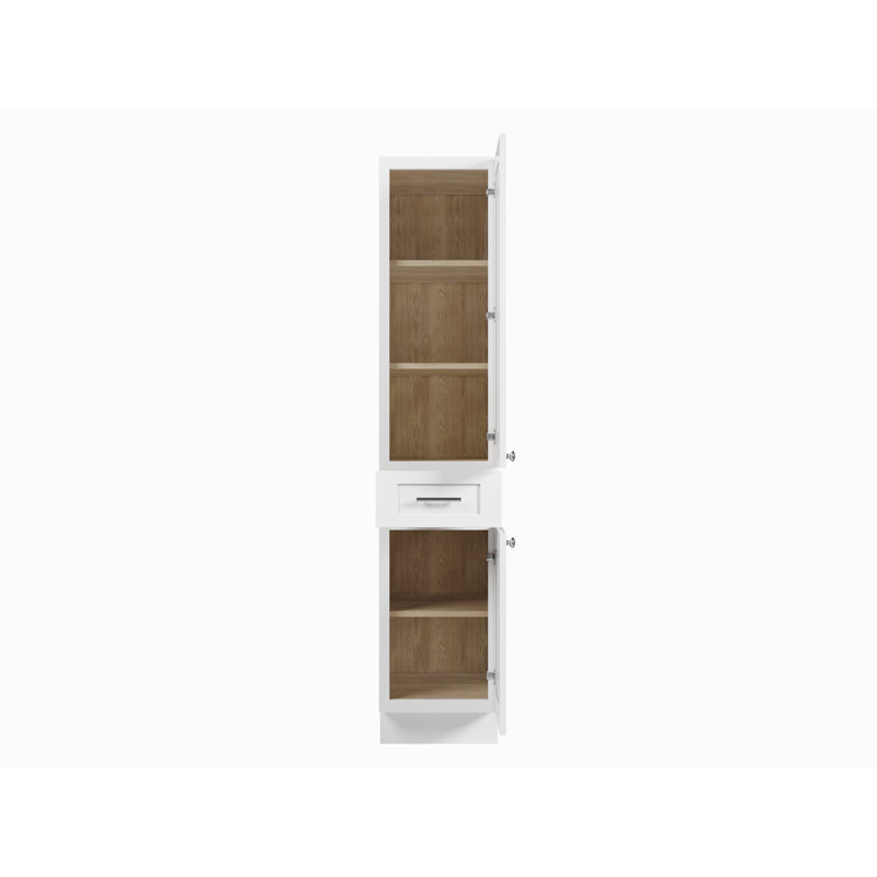 Disar 72'' Tall Solid Wood & Plywood Bathroom Cabinet – Right Door Opening, White