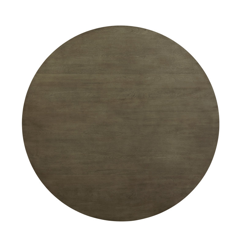 Table de salle à manger en chêne gris - Plateau rond élégant avec base solide de 48 po x 30 po, 90 lb, pouvant supporter jusqu'à 100 lb pour un espace intime Conception élégante: 48 po x 30 po, 90 lb