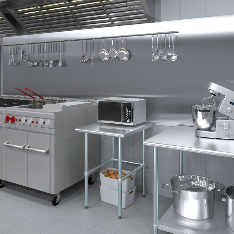 24" x 24" Stainless Steel Utility Work Table with Open Base