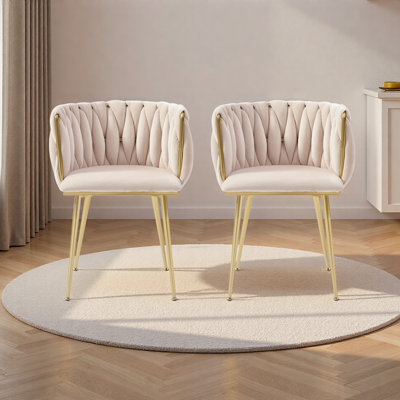 Ensemble de 2 chaises de salle à manger en velours Modern