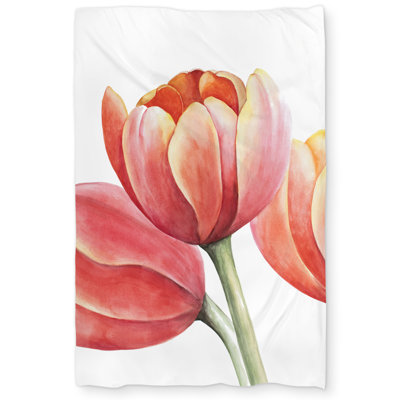 Three Tulips Closeup Duvet Cover | Flowers Office Decor