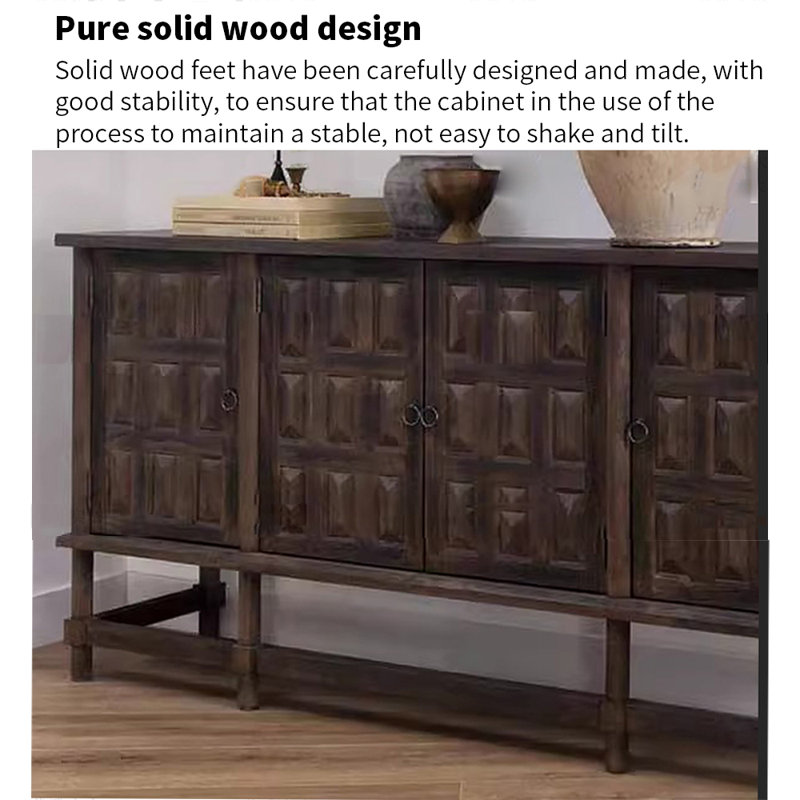 Vintage To Do Old Solid Wood Accent Cabinet 74.8'' Sideboard
