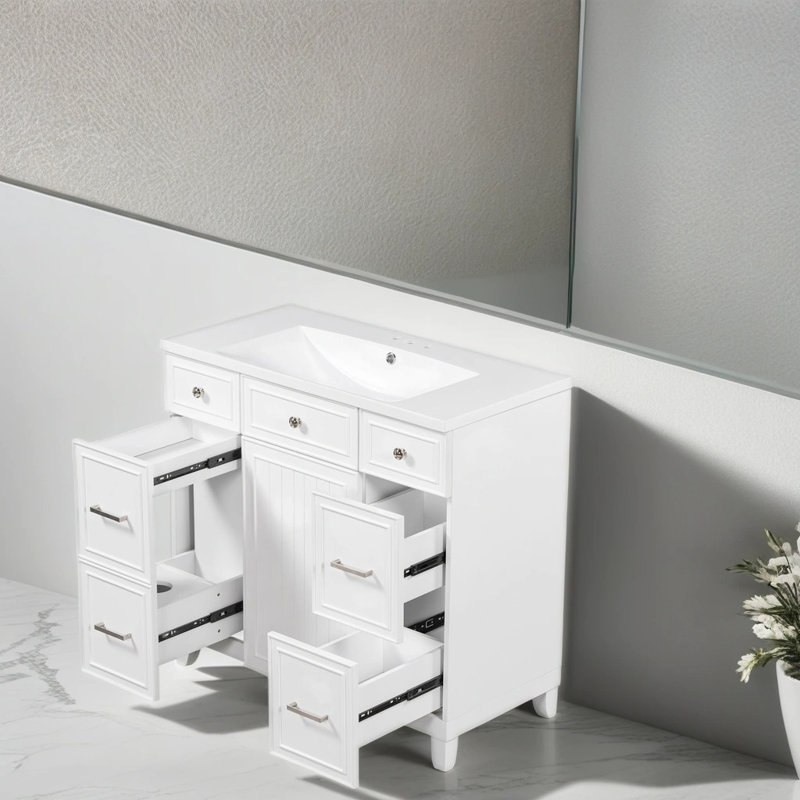 Meuble-lavabo simple avec plateau 36,02 Tornell, Blanc
