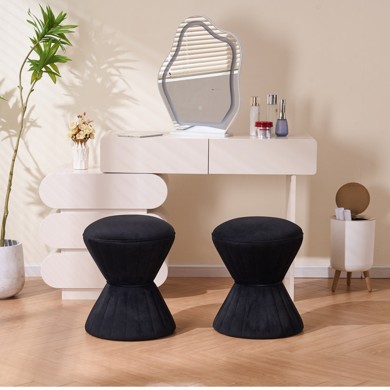 Konsta Upholstered Ottoman, Black