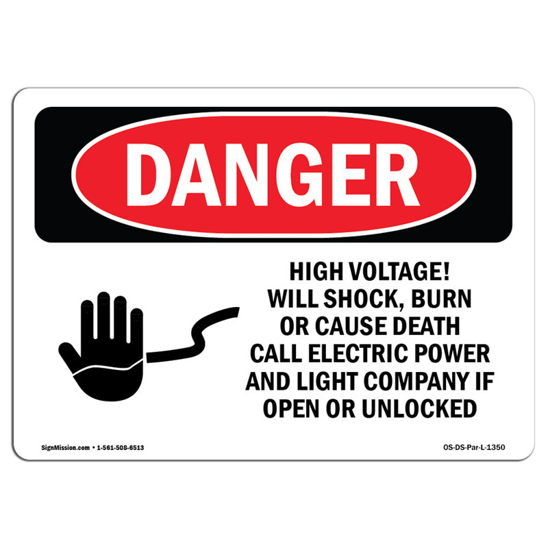 Panneau de danger OSHA, H 12 po x l 18 po x P 0,1 po