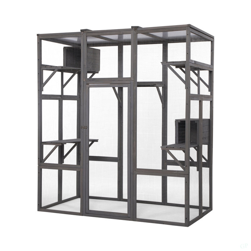 Très grande cage à chat - Gris