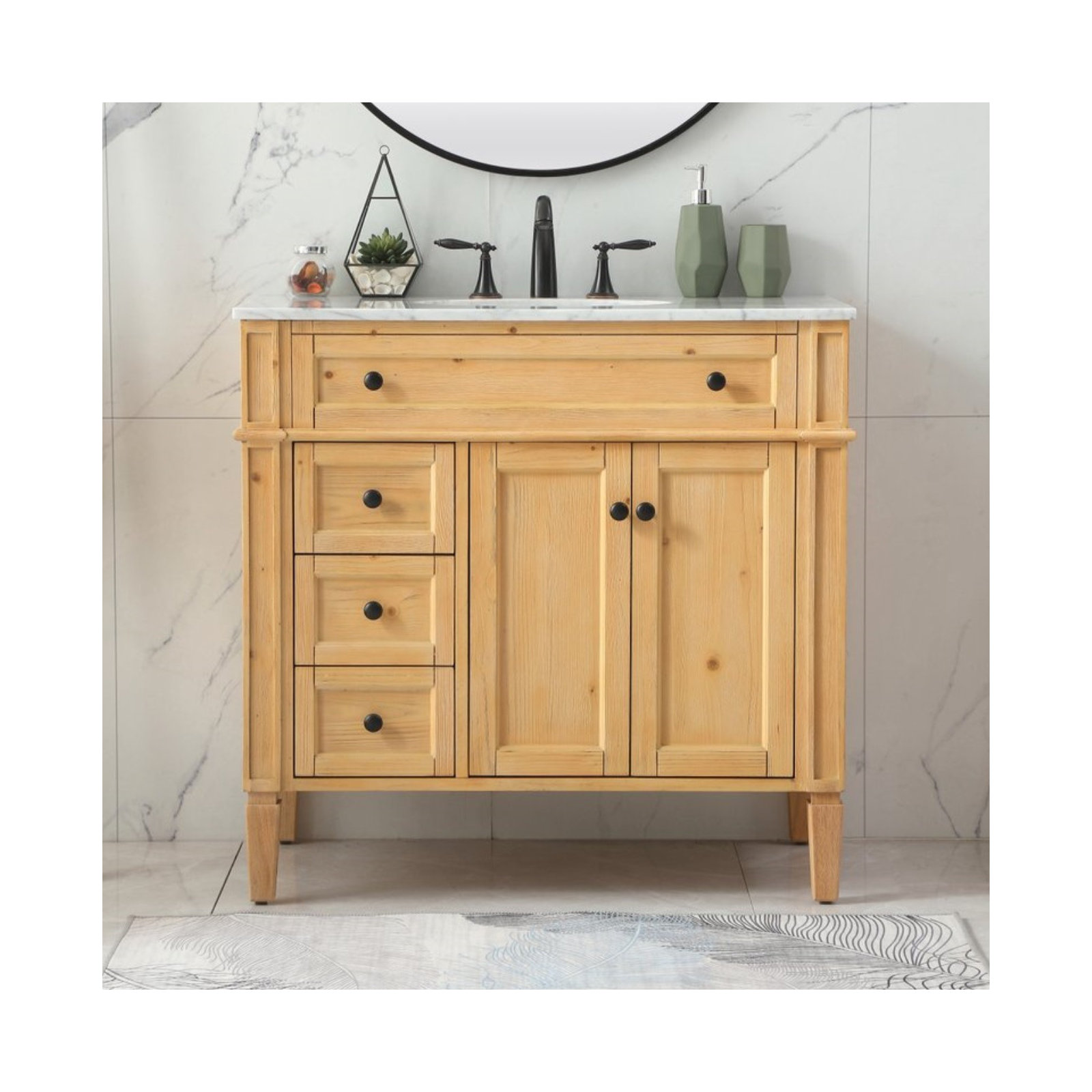 Rivers 36'' Single Bathroom Vanity, Natural Wood