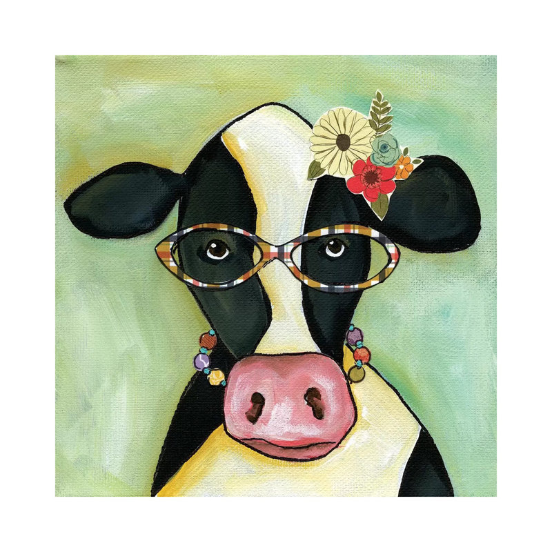Cow Janice by Jamie Morath - Wrapped Canvas Gallery-Wrapped Canvas Giclée, 45.72 cm H x 45.72 cm W