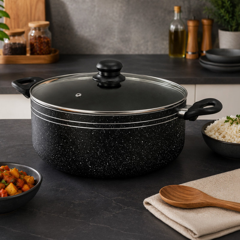 ROYALFORD Non-Stick Aluminum Round Dutch Oven, 4.3 L
