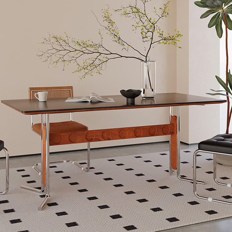 Table de salle à manger moderne en ardoise minimaliste, H 31,5 po x l 62,99 po x P 29 po, 5 Pieces: Table, 4 Chairs