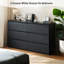Commode 6 tiroirs, commode moderne pour la chambre à coucher avec comptoir spacieux, armoire de rangement avec poignées dissimulées-114240979