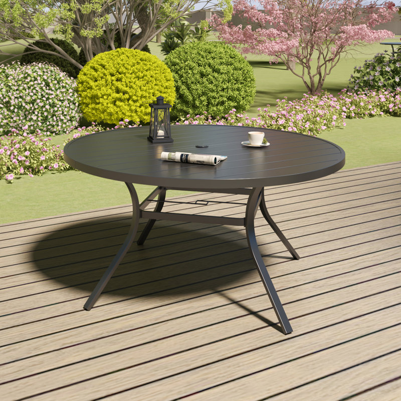 Outdoor Round Dining Table, 28" H x 58" W x 58" D
