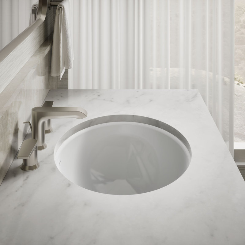 Caxton Ceramic Oval Undermount Bathroom Sink, White