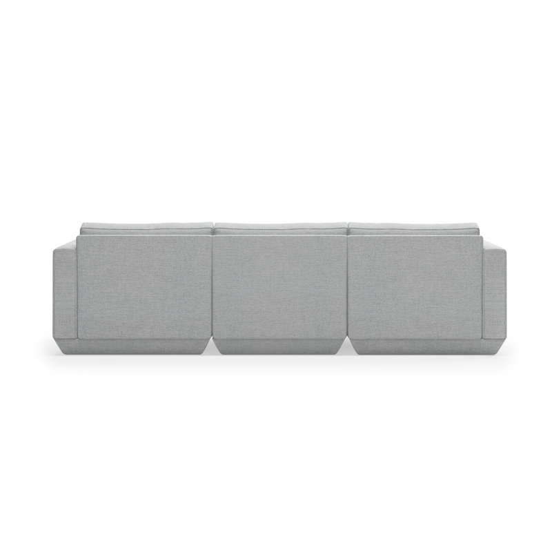 Podium Modular 4 PC Sectional, Bayview Silver Performance Twill, Left Hand Facing