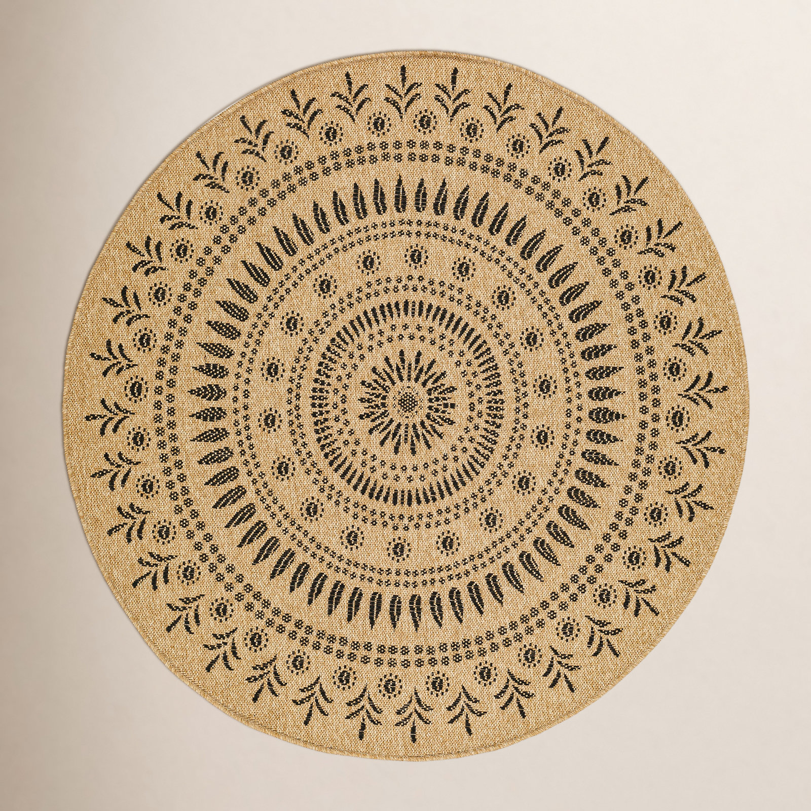 Finni Oriental Outdoor Rug, Round 9'10"