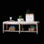 Banc capitonné de style rustique avec tablette de rangement ouverte inférieure