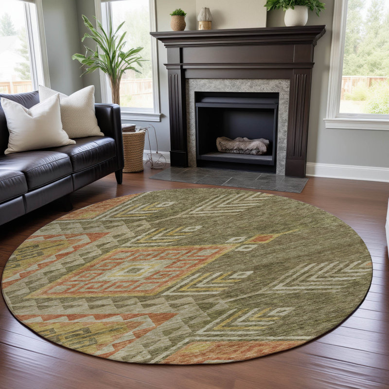 Tapis de qualité supérieure lavable à la machine Wayne AMF1091, Rond 8 pi