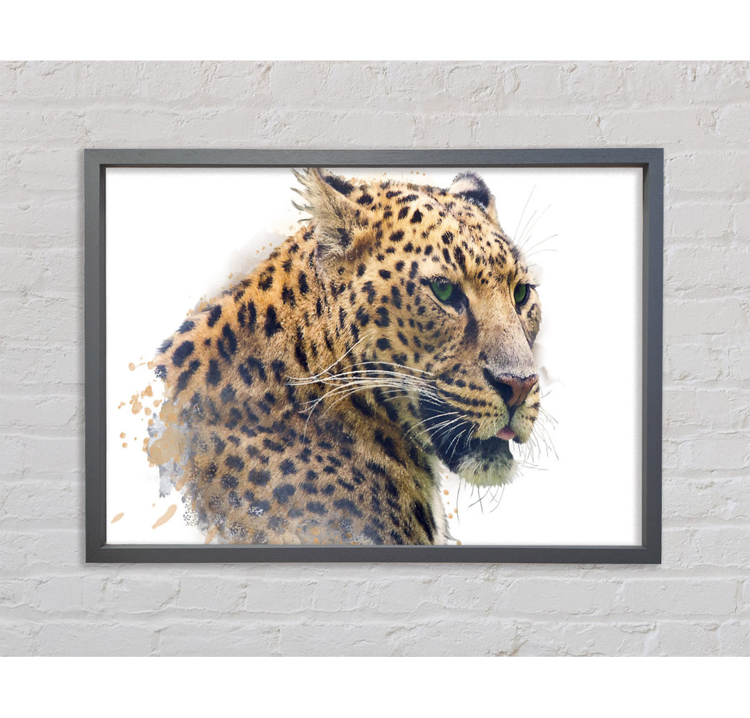 Aquarell Splash Leopard - Einzelner Bilderrahmen Kunstdrucke auf Leinwand