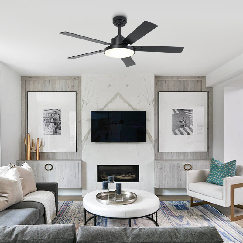 Vaczon 52" Smart Ceiling Fan with Dimmable 3CCT LED Lights and Remote Control, 6 Speeds Reversible DC Motor, Timer, Double-Sided Wood Blades, 6''/10'' Downrods, for Indoor/Covered Outdoor Use