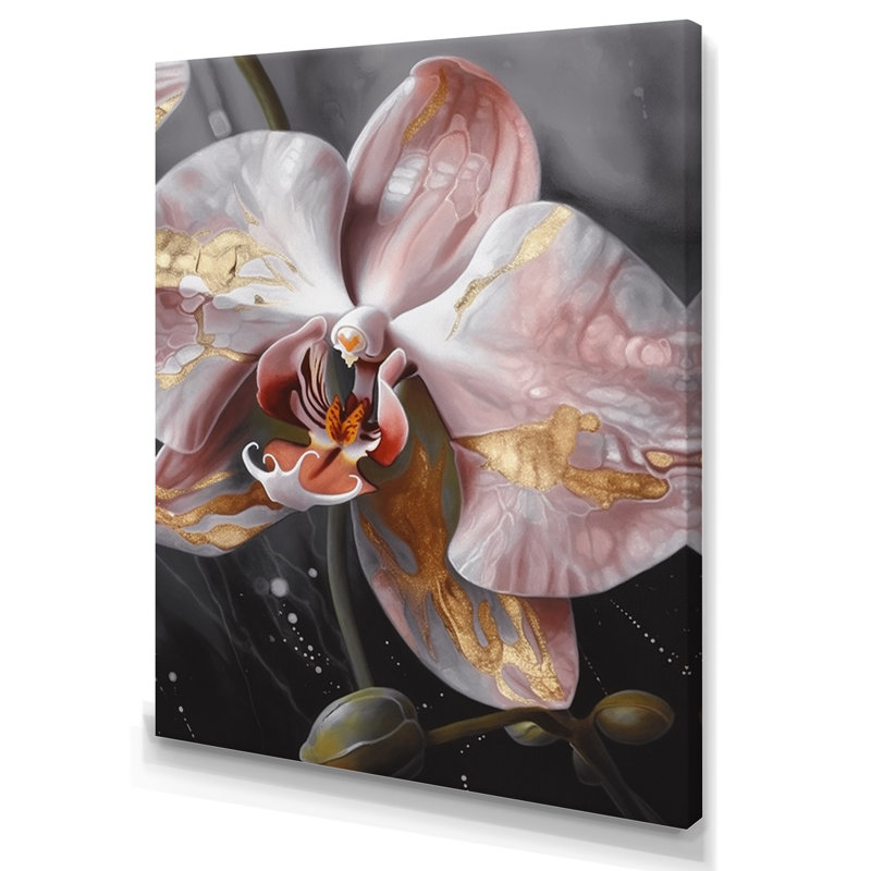 Orchidées roses exquises - imprimé, H 20 po x l 12 po x P 1 po, Toile tendue