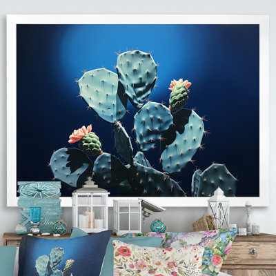 Cactus saphir solitude I sur toile