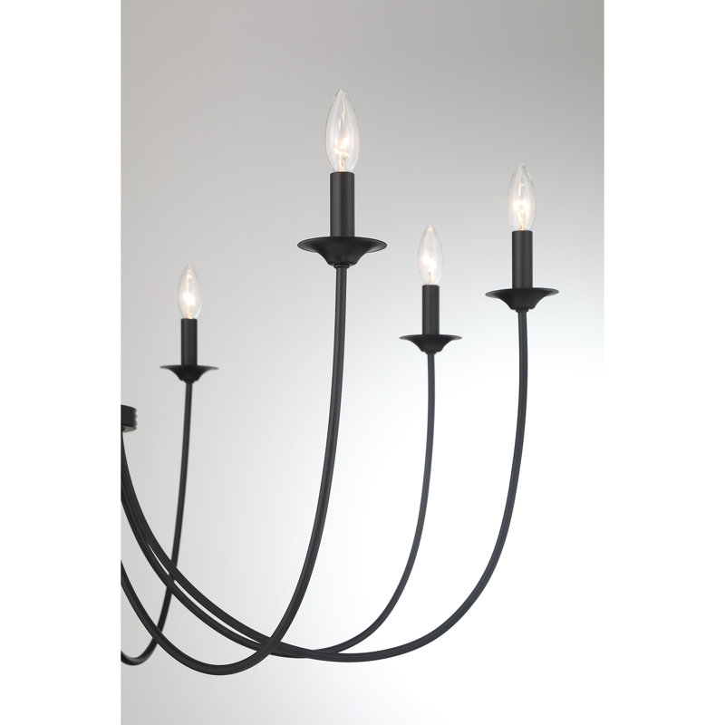 Lustre 8 lumières Savon House Stonecrest en noir mat, Noir