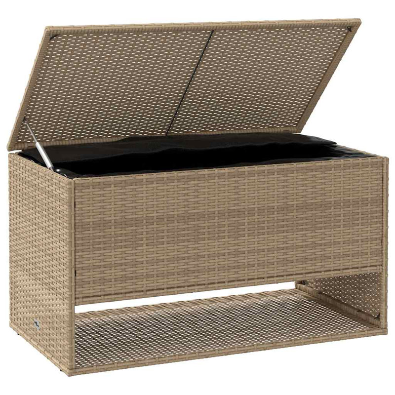 Rotin PE gris Vidaxl, acier thermolaqué, polyester, H 21,9 po x l 21,7 po x P 39,4 po, Beige