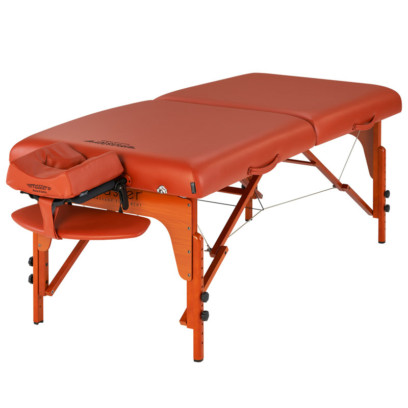Ensemble de table de massage portable Winston Porter 31 "Santana Pro, rembourrage en mousse viscoélastique rouge montagne