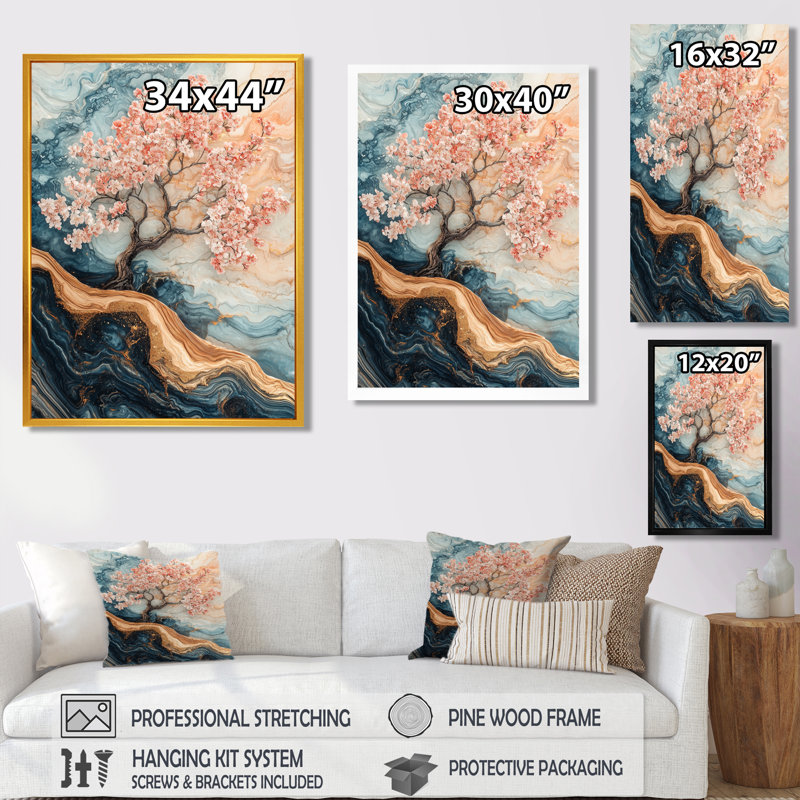 Hemphill - salon d'art mural floral, Noir, Impression encadrée flottante, H 20 po x l 12 po