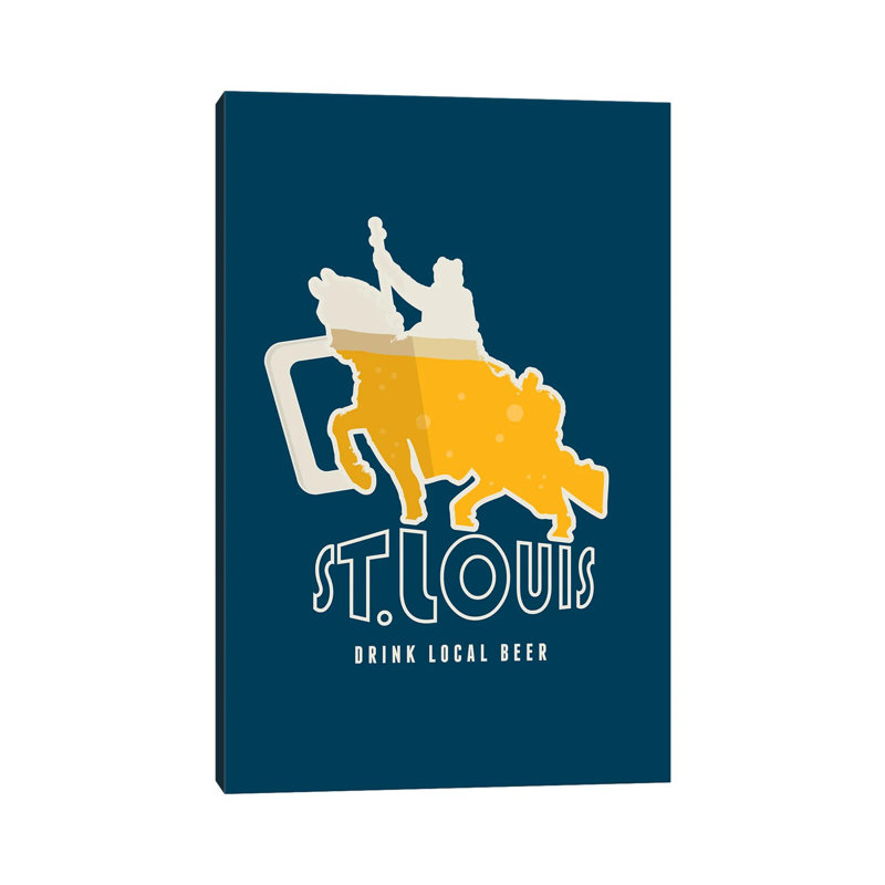 St. Louis - Drink Local Beer by Benton Park Prints - Wrapped Canvas Gallery-Wrapped Canvas Giclée